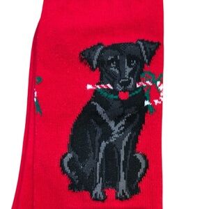 Men’s Socks Christmas Black Labrador Retriever Dog Holiday OS